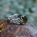 Authentic Raw Moldavite Ring: Sterling Silver Gemstone, Handmade Jewelry