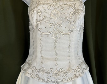 Emme Bridal Wedding gown size 12 Beaded embroidery sequins sleeveless spaghetti straps flattering NEW WITH TAGS stunning elegant #4