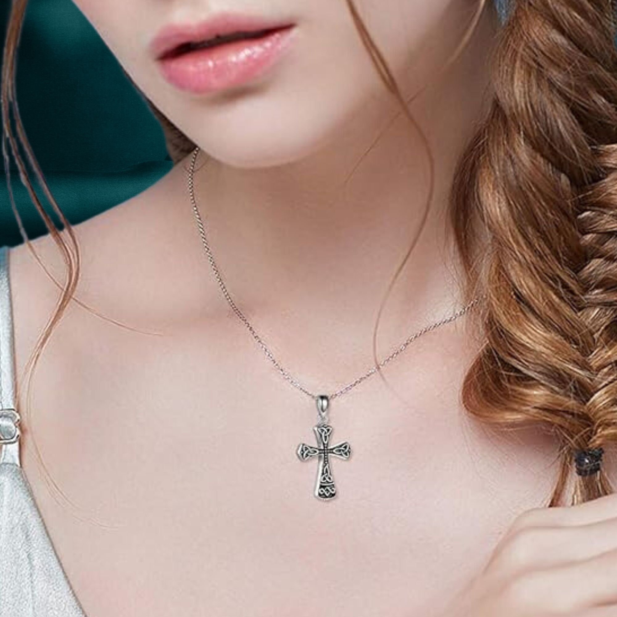 Celtic Cross Necklace Sterling Silver Vintage Religious Christian ...