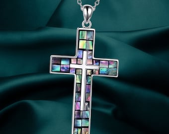 Cross Necklace Sterling Silver Cross Pendant Religious Jewelry Gifts for Women Men