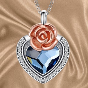 Cremation Jewelry 925 Sterling Silver Heart Flower Urn Necklace for Ashes, Cremation Keepsake Necklace