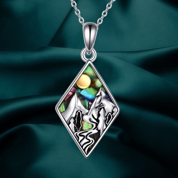 Moon Sun Star Necklace 925 Sterling Silver Abalone Shell Moon and Sun  Pendant Necklace for Women Girls