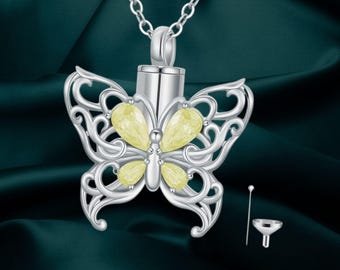 925 sterlingzilveren vlinder urn ketting crematie sieraden voor as aandenken herdenkingshanger voor vrouwen