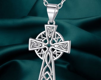 Collana Con Ciondolo Croce Celtica In Argento 925 - Gioiello Religioso Per Donna E Ragazza, 45,7 Cm - 3