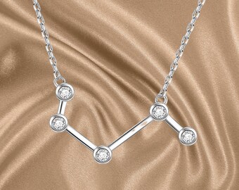 Collar del zodiaco de plata de ley, collar de astrología del horóscopo, joyería de cumpleaños de aniversario, regalos para mujeres