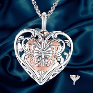 Heart Urn Necklace Cremation Jewelry 925 Sterling Silver Urn Necklace for Ashes of Loved One Memorial Keepsake Locket Pendant