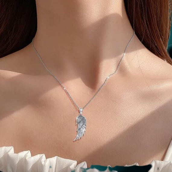 HCMA Collana con urna a Croce in Acciaio Inossidabile Ali d'Angelo Collana con Ciondolo ricordo Ricordo Collana con urna di Cenere Gioielli per cremazione