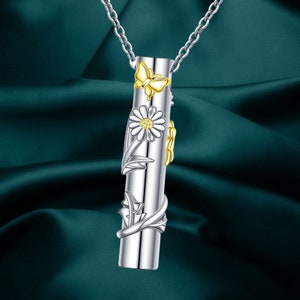 Butterfly Heart Urn Necklace for Ashes 925 Sterling Silver Cremation Memorial Keepsake Jewelry for Women