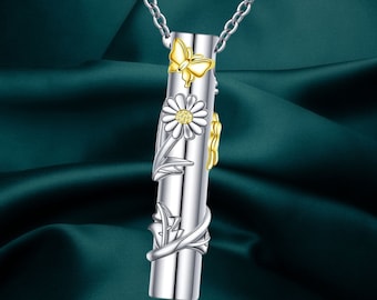 Butterfly Heart Urn Necklace for Ashes 925 Sterling Silver Cremation Memorial Keepsake Jewelry for Women