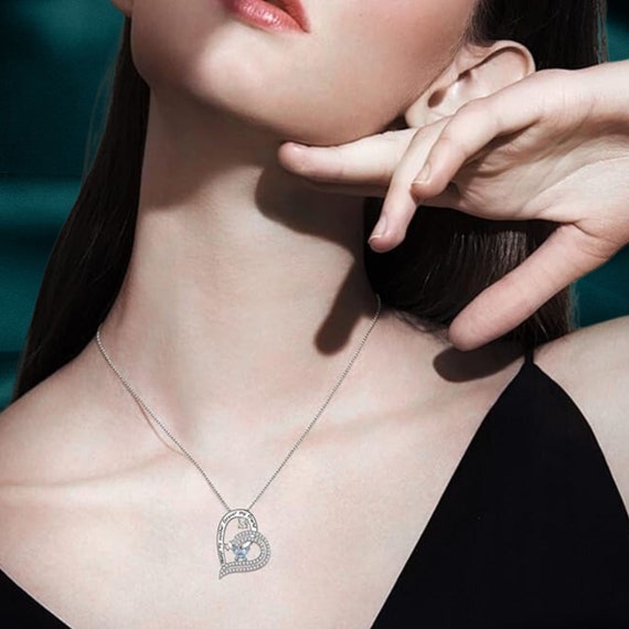 Collana Con Farfalla E Cuore Per Mamma – Ciondolo Con Cristallo E Zirconi – Regalo Festa Della Mamma Con Scatola Portagioelli - 2