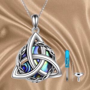 925 Sterling Silver Celtic Knot Necklace Compass Jewelry Vintage Irish Triquetra Celtic Pendant