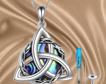 925 Sterling Silver Celtic Knot Necklace Compass Jewelry Vintage Irish Triquetra Celtic Pendant