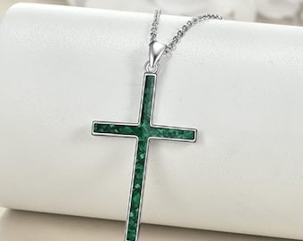Cross Necklace Sterling Silver Cross Pendant Religious Jewelry Gifts for Women Men