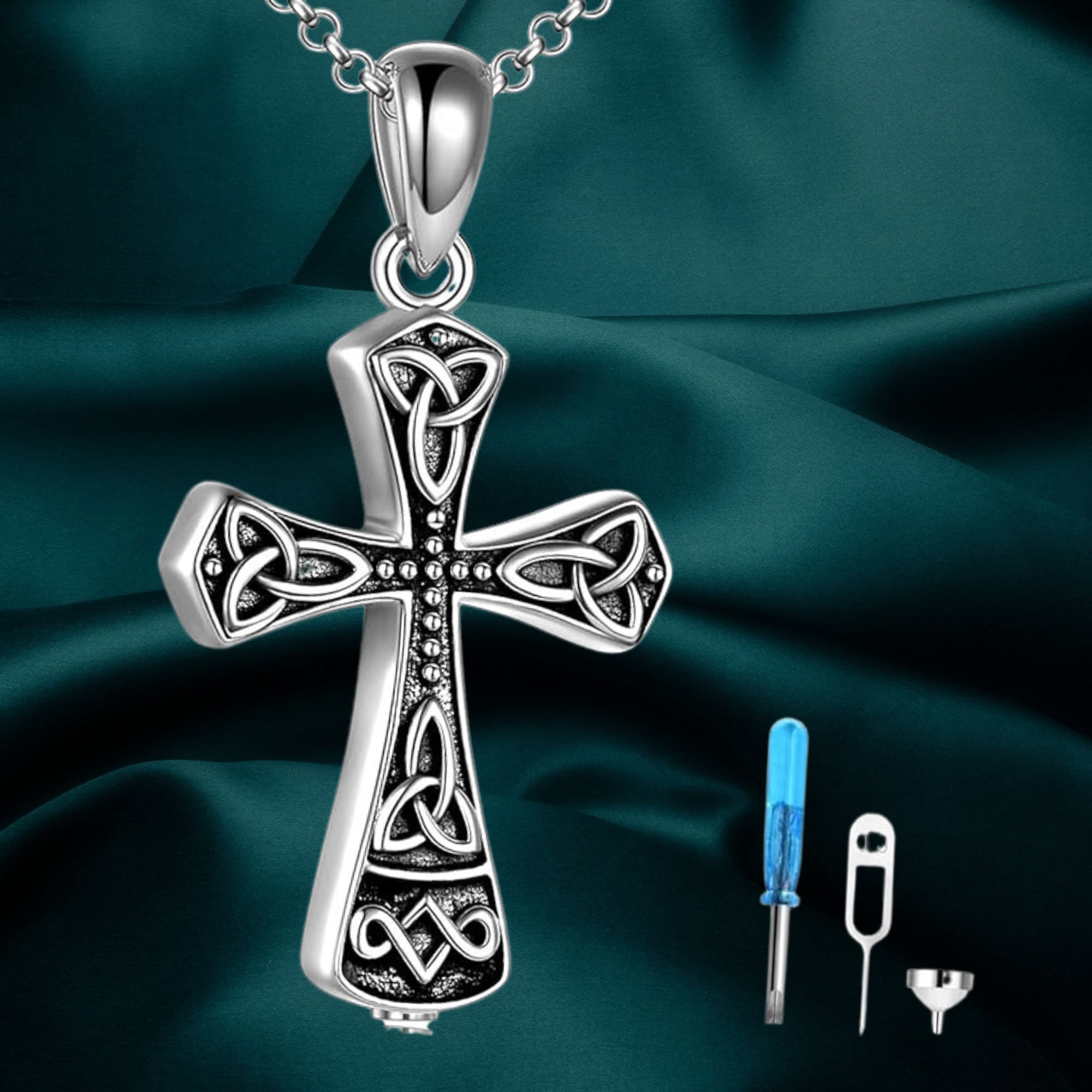 Celtic Cross Necklace Sterling Silver Vintage Religious Christian ...