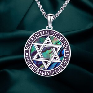 Star of David Necklace – Sterling Silver With Abalone Inlay - Etsy