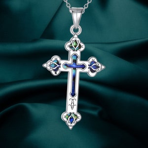 Cross Necklace 925 Sterling Silver Celtic Knot Cross Infinity Heart Love Pendant Necklace 18"