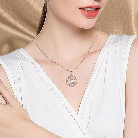 Tree of Life Elephant Necklace Sterling Silver Good Luck Elephant Gifts for  Women 18 Inch Chain