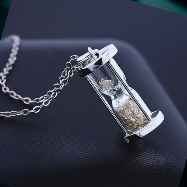 Hourglass Pendant Necklace For Women 925 Sterling Silver with 18 Inch Silver Chain