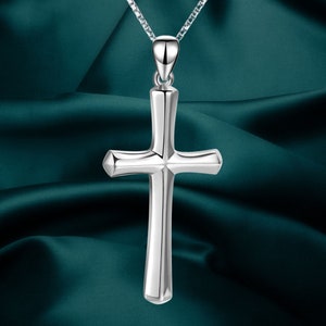 Cross Necklace Sterling Silver Religious Cross Pendant Necklace Birthday Christmas Jewelry Gifts for Women Girls Unisex