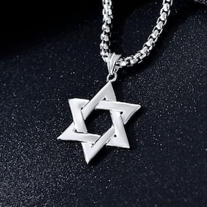 Star of David Necklace Sterling Silver Jewish Necklace for Men