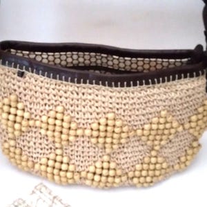 Brighton stråväska handvävd axelväska vintage bild 7