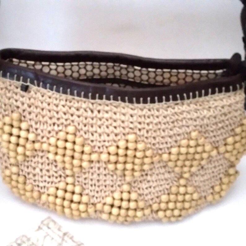 Brighton stråväska handvävd axelväska vintage bild 7