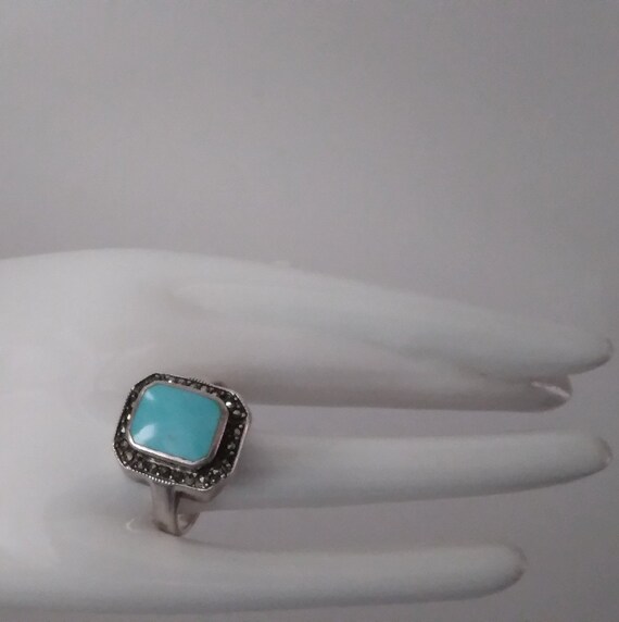 Sterling Silver Woman Blue Stone Ring - image 8