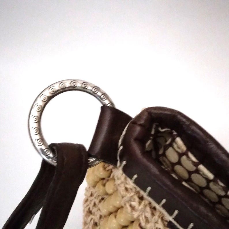 Brighton stråväska handvävd axelväska vintage bild 3