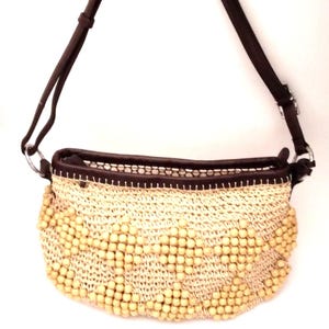 Brighton stråväska handvävd axelväska vintage bild 5