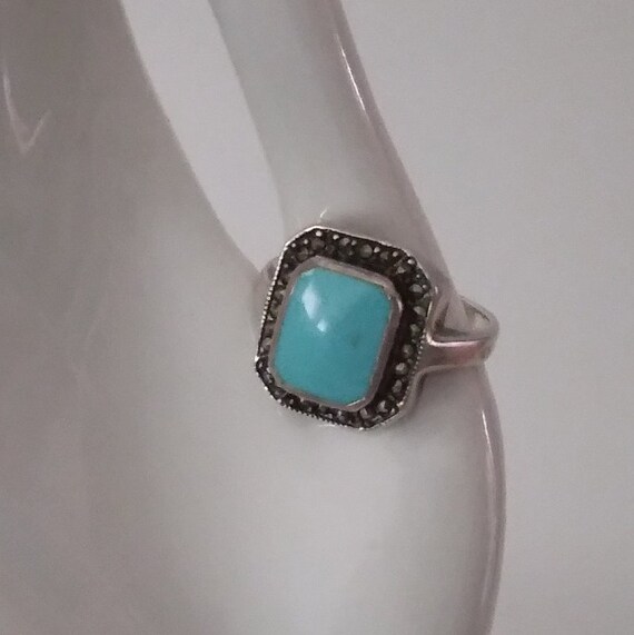 Sterling Silver Woman Blue Stone Ring - image 7