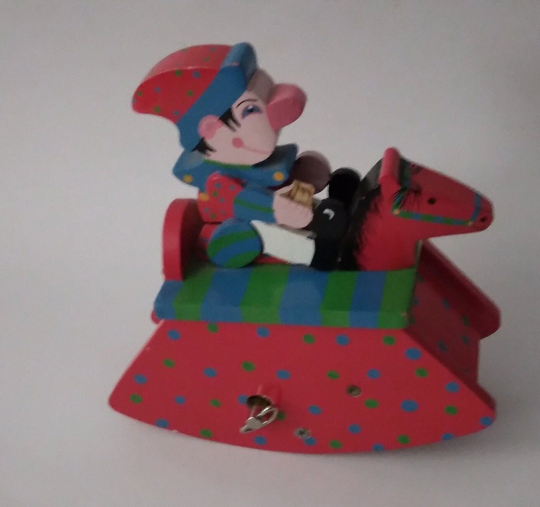 Box Rocking Horse Red Wooden Music Box Rocking Horse - Etsy