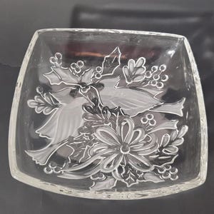 Gorham Urlaub Weihnachten Kardinäle Quadrat Glas Schüssel Schüssel