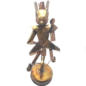 Sankyo Metal Brass Color Musical Clown On A Unicycle