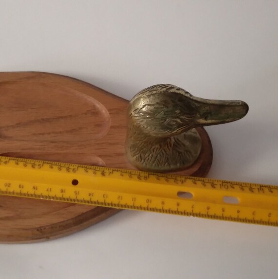 Vintage Wood Brass Duck Tray Or Dresser Valet Jew… - image 7