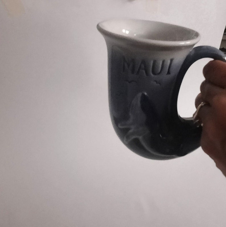 Vintage Maui Hawaii Whale Cup/mug Pottery Handcrafted Blue Etsy