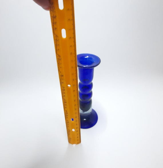コバルトブルーガラスキャンドルホルダー - Etsy 日本