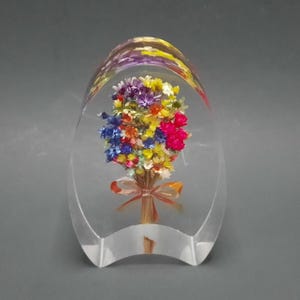 Vintage Acryl Trockenblumenstrauß Briefbeschwerer