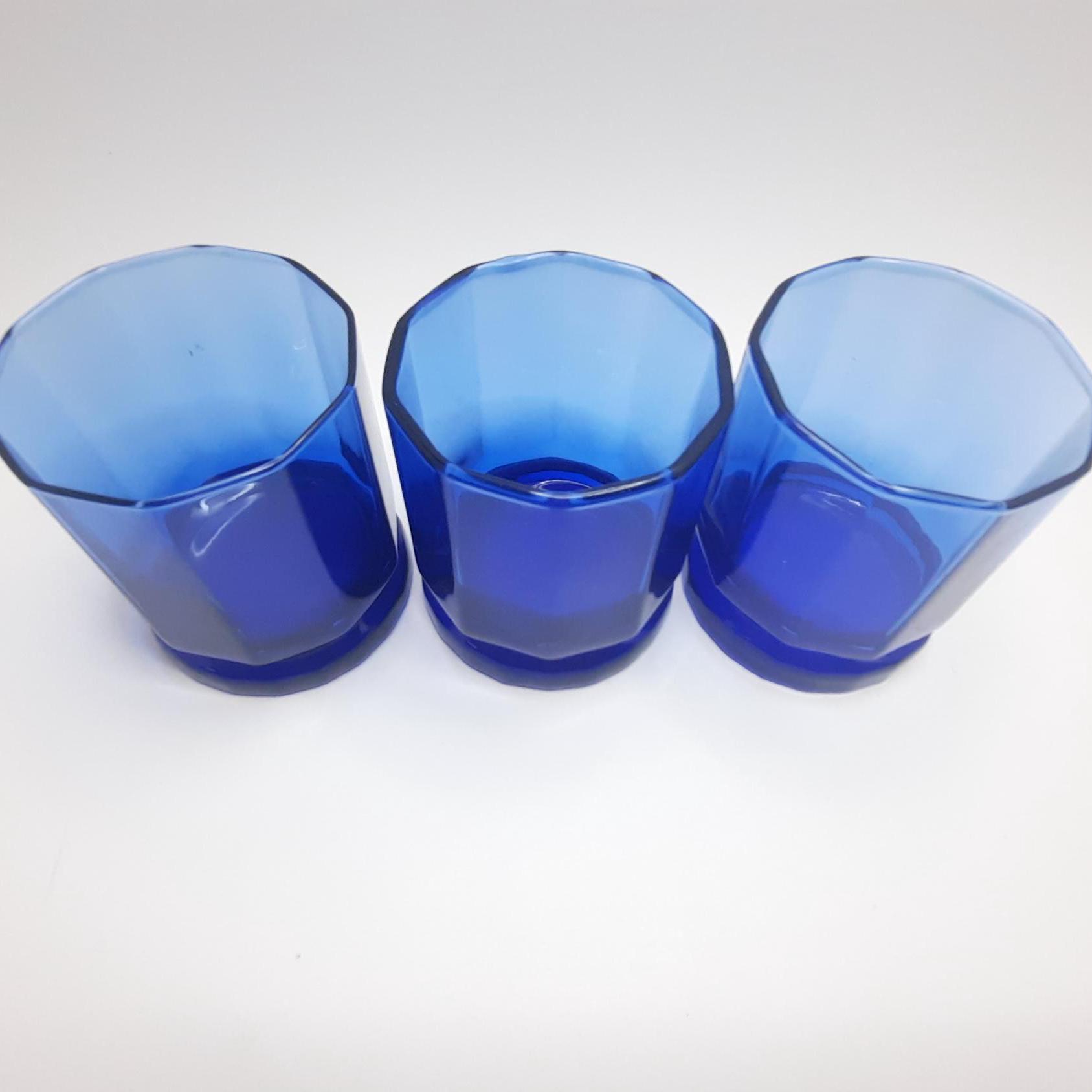 Vintage Set of 4 Anchor Hocking Cobalt Blue Glasses - Etsy