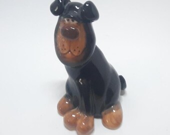 ダグラスのサイン入り陶器製黒犬の置物 - Etsy 日本
