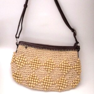 Brighton stråväska handvävd axelväska vintage bild 10