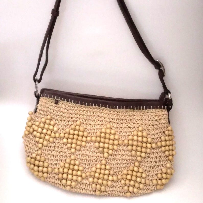 Brighton stråväska handvävd axelväska vintage bild 10