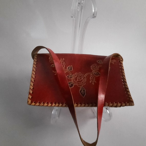 Vintage Genuine Leather Purse Crafted In India Red - image 2
