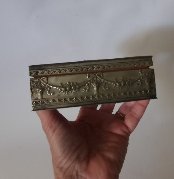 Vintage Wooden Brass Overlaid Cigarette Box - image 5