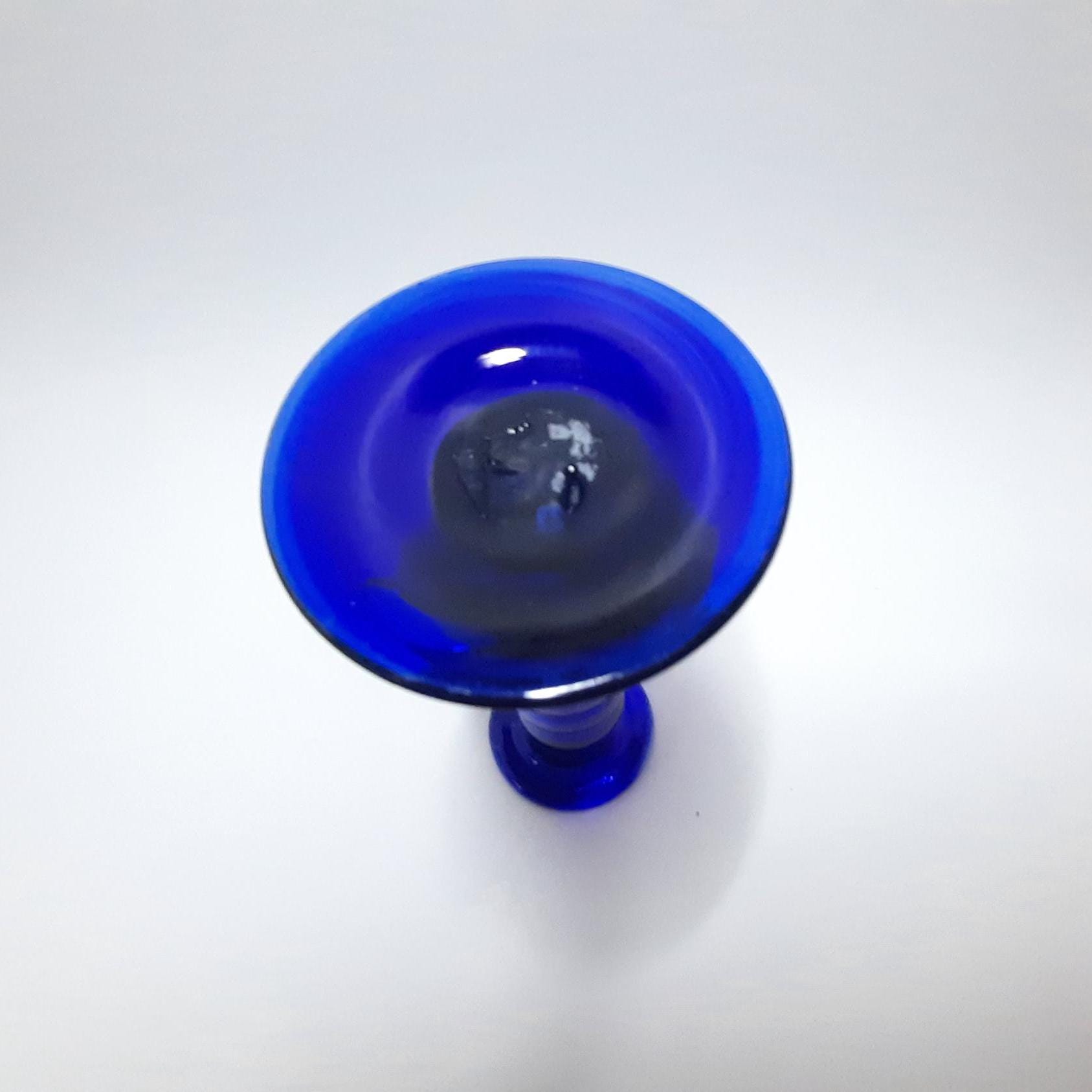 コバルトブルーガラスキャンドルホルダー - Etsy 日本