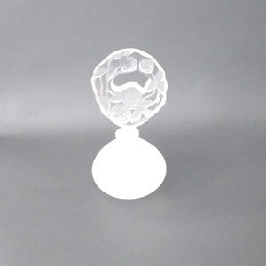 Vintage Glass White Clear Frosted Perfume Empty Bottle