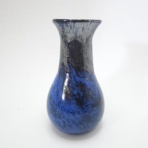 Hand Blown Blue Glass Flower Vase