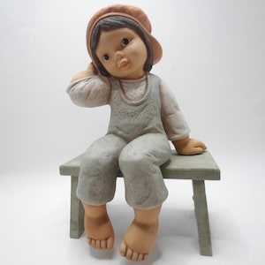 Vintage Ceramic Goebel Limpke Girl Sitting On A Bench by Nina Marco