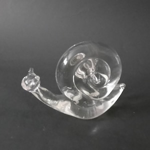 Clear Glass Snail Figurine Paperweight
