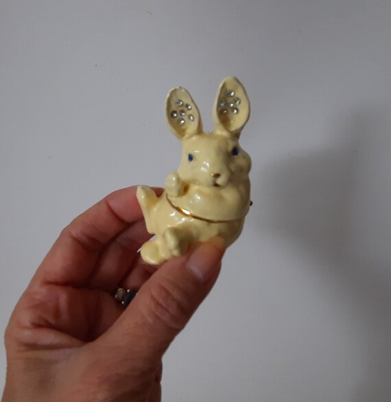 Enameled Ceramic Jeweled Bunny Rabbit Lot Ot Two Trin… - Gem
