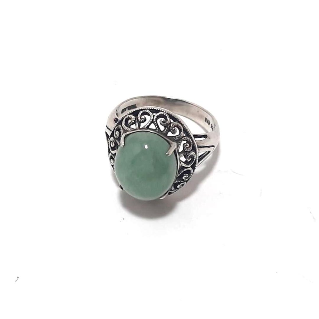 Sterling Silver Thailand CNA 925 Jade Ring - Size 7 - Etsy